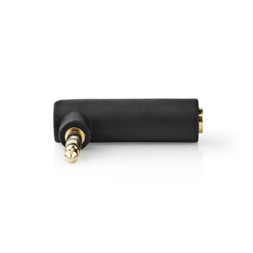 ADATTATORE AUDIO STEREO 3,5 mm 4POLI angolato a 90° 
