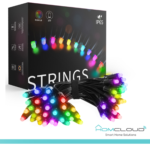 Stringa di Luci decorative a Led Smart OUTDOOR RGB-IC Wi-Fi+Bluetooth 10M IP65