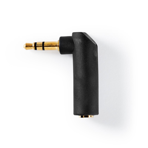 ADATTATORE AUDIO STEREO ANGOLATO (3,5 MM MASCHIO - 3,5 MM FEMMINA)