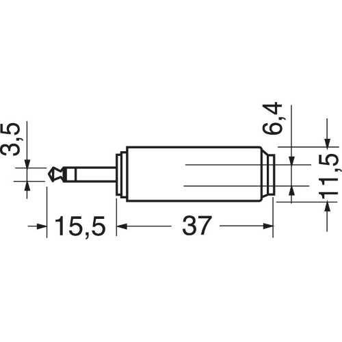 ADATTATORE DA SPINA 3,5 STEREO A PRESA 6,3 STEREO