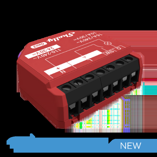 Shelly 1PM Gen3 - Smart Relay 16A AC/DC WiFi/BT/Matter PM