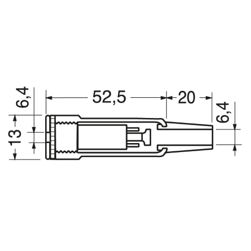 PRESA 3 POLI Ø 6,3 mm CON GUIDACAVO