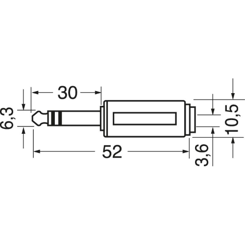 ADATTATORE DA SPINA 6,3 STEREO A PRESA 3,5 STEREO