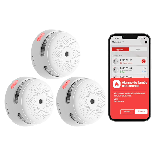 X-Sense KIT 3x Sensori Fumo Link+PRO a batteria sostituibile con centralina RF
