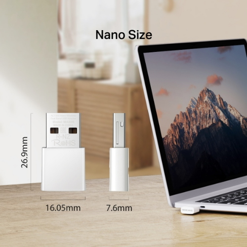 ADATTATORE USB WI-FI AC1300 DUAL BAND NANO MERCUSYS MA30N