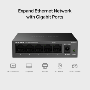 SWITCH DESKTOP 5 PORTE GIGABIT METALLO MERCUSYS MS105GS