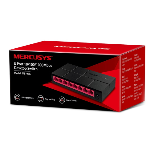 SWITCH DESKTOP 8 PORTE GIGABIT MERCUSYS MS108G