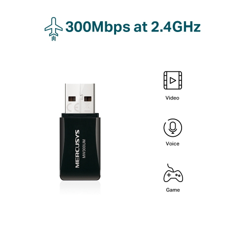 ADATTATORE USB WI-FI N300 MINI MERCUSYS MW300UM