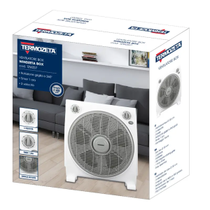 Ventilatore box fan Termozeta TZWZ07 Windzeta Box 30 cm bianco con timer