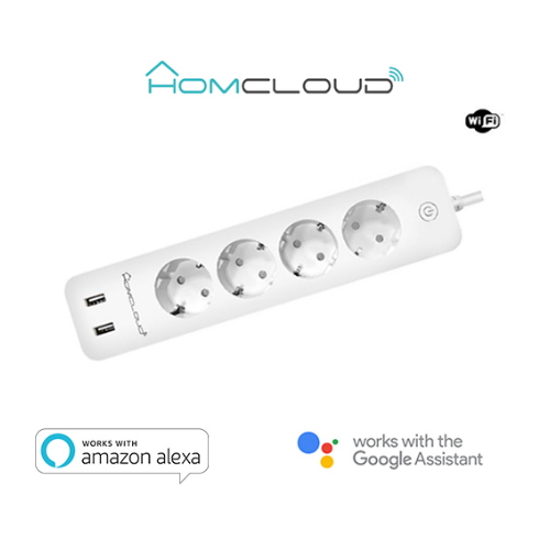 Multipresa Wi-Fi 16A 4 Schuko+2USB control energia sp. schuk