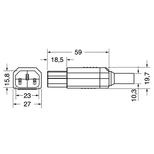 PRESA TRIPOLARE C13 STANDARD                  IEC320C13