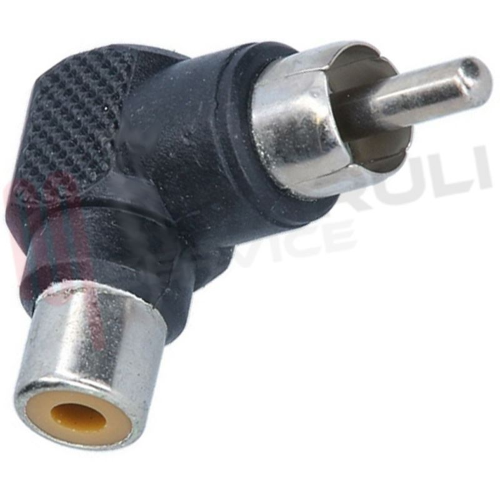 ADATTATORE RCA PLUG A 90° MASCHIO-FEMMINA