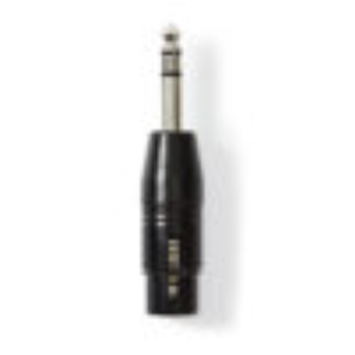 Adattatore XLR stereo XLR 3 pin femmina - 6,35 mm maschio nero