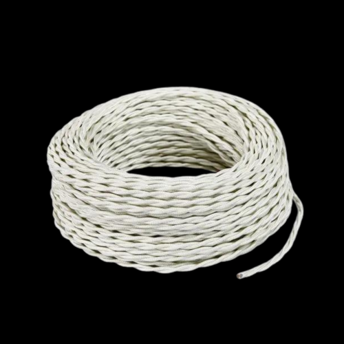 Cavo elettrico in tessuto intrecciato Avorio 3X1,00 mmq FAEG FG24950, Flessibile, Doppio isolamento, CEI 20-20, CEI 20-35