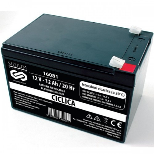 BATTERIA RICARICABILE AL PIOMBO CICLICA12V 12AH - 151x99x96mm 
