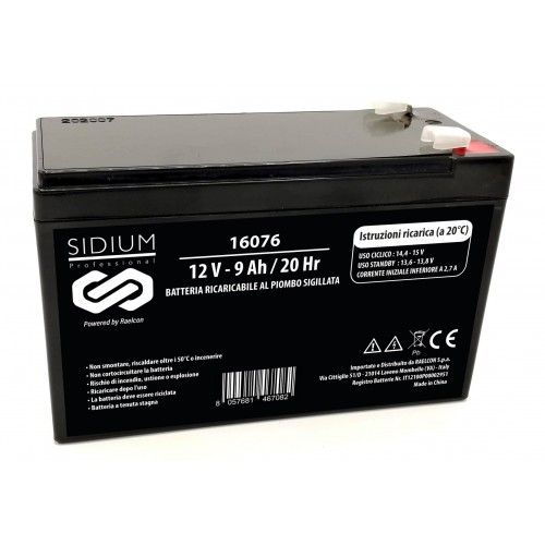 BATTERIA RICARICABILE AL PIOMBO 12V 9AH 151X65X94